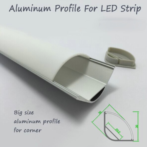 R2u - 016 alu LED profile / Extrusion / channel / Anodic Aluminum Oxide Extrusion Profile with Accessory cap% 26 end cap for 5050 / 3528 / 5730 flexible / Rigid Rod SMD LED Strip Light Radiator Channel angle Mounting Lighting profile