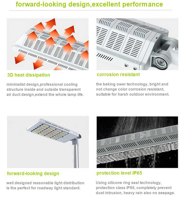 120Watt Outdoor Led Street Lights High Power Bridgelux Chip Meanwell Driver UL CE